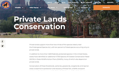 Defenders of Wildlife Private Lands Conservation