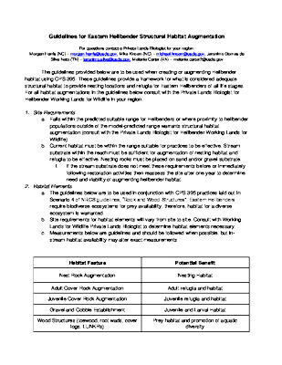 Stream Habitat Improvement and Management or Structures for Wildlife Specs