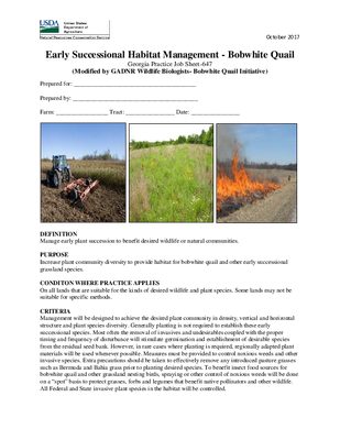 647 Early Successional Habitat Management