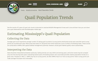 Mississippi Quail Population Trends