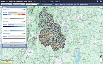 Deerfield watershed Stream Crossings Explorer