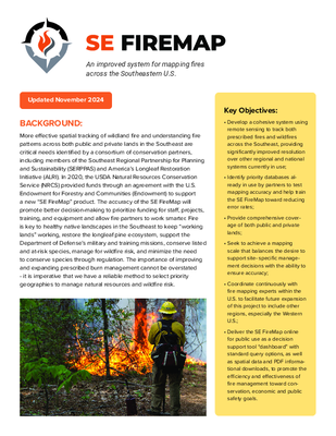 SE FireMap Fact Sheet - 1.0 Technical Version