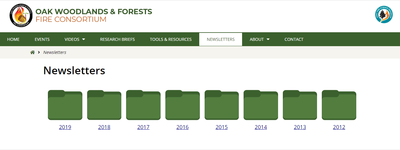 Oak Woodlands & Forest Fire Consortium Newsletter